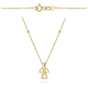 Colier Aur 14K Anjo Zirconiu și Bile Netede