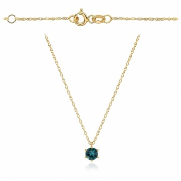 Colier Aur 14K cu Topaz London Blue