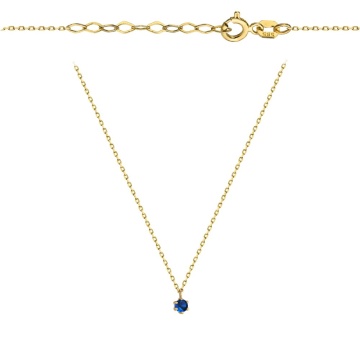Colier cu Cristal Albastru- Aur 14k