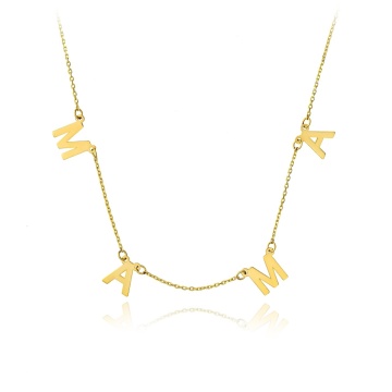 Colier cu litere MAMA din AUR 14K