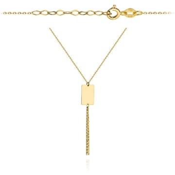 Colier cu Placuta si Franjuri- Aur 14k