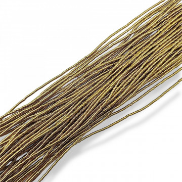 Hematite cilindrice - water plated gold - 1.5x1mm - sirag aprox 300-380 buc