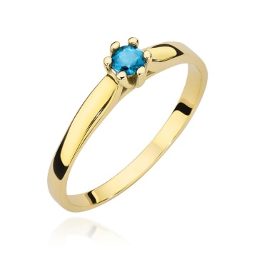 Inel Aur 14K cu Topaz Swiss 0.15 ct