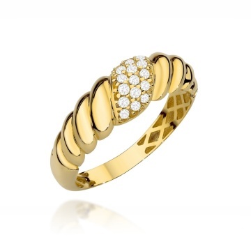 Inel Aur 14K Împletit cu Zirconii