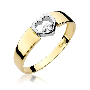Inel Aur 9K cu Diamant Natural 0.04 ct