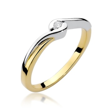 Inel Aur 9K cu Diamant Natural 0.05 ct