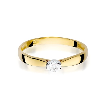 Inel Aur 9K cu Diamant Natural 0.10 ct