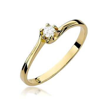 Inel Aur 9K cu Diamant Natural 0.10 ct