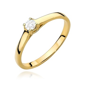 Inel Aur 9K cu Diamant Natural 0.12 ct