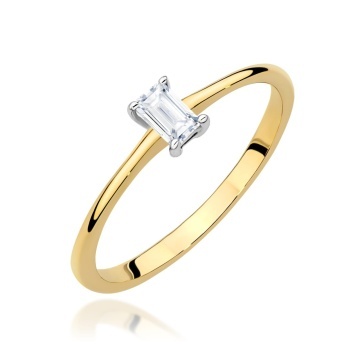 Inel Aur 9K cu Diamant Natural 0.15 ct