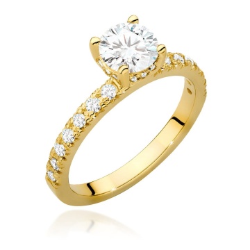 Inel Aur 9K cu Diamante de Laborator 0.96 ct