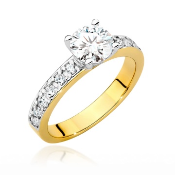 Inel Aur 9K cu Diamante de Laborator 1.24 ct