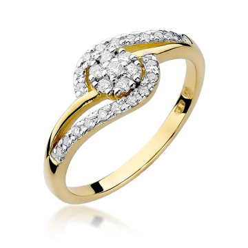 Inel Aur 9K cu Diamante Naturale 0.17 ct