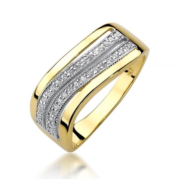 Inel Aur 9K cu Diamante Naturale 0.18 ct