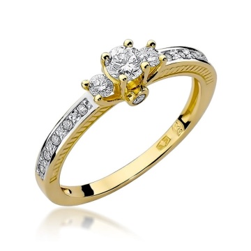 Inel Aur 9K cu Diamante Naturale 0.42 ct