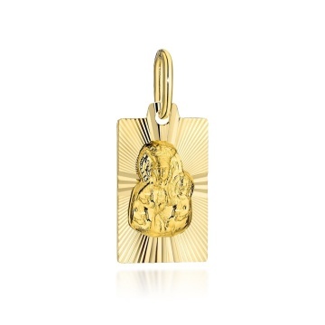 Medalion Aur 14K Diamantat Cu Maica Domnului Częstochowska