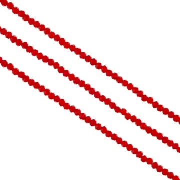 Șirag cristale rondele 3mm - Rosu coral