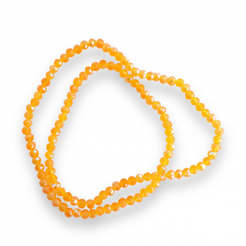 Șirag cristale rondele 4mm, culoare Honey Yellow AB, Aprox 130 buc