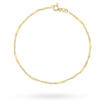 Brățară Aur 14K Singapore cu Plăcuță Elegantă