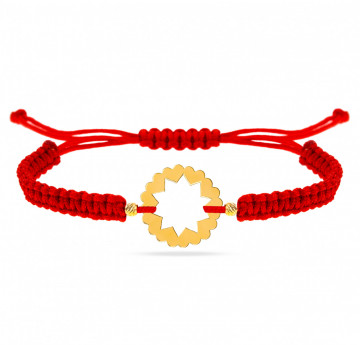 Bratara Circle of Love cu snur si inimioare din Aur 14k