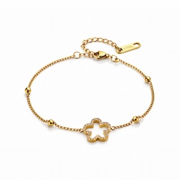 Brățară Flower Luxo din Inox placată cu Aur
