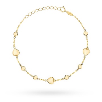 Bratara Lant cu Inimioare- Aur 14k