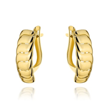 Cercei Aur 14K cu Design Rectangular și Sistem de Închidere Englez