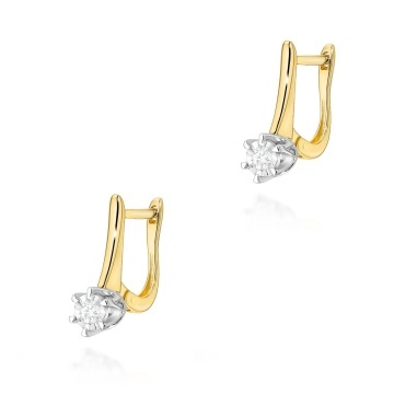 Cercei Aur 14K cu Diamant de Laborator 0.08 ct