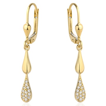 Cercei Aur 14k cu Model Neted si Zirconii