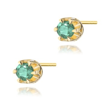 Cercei Aur 14K cu Smarald 0.15 ct