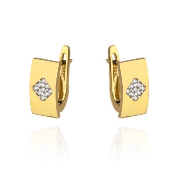 Cercei Aur 14k cu Zirconii Albe