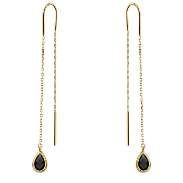 Cercei Fir Aur 14k cu Zircon Negru