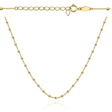 Colier Aur 14K cu Bile Diamantate - Eleganță Subtilă