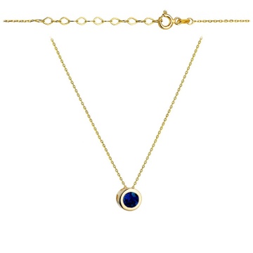 Colier Aur cu Cristal Albastru- 14k