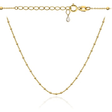 Colier din Aur 14k cu Bilute si Piatra la Inchizatoare - 39cm+2cm