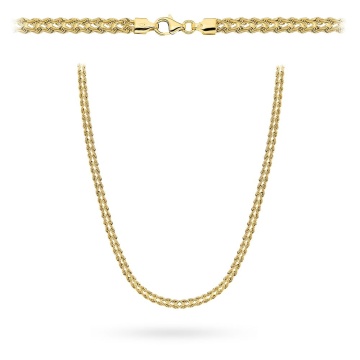 Colier Elegant Din Aur Galben 14K Cu Splot Korda Warkocz