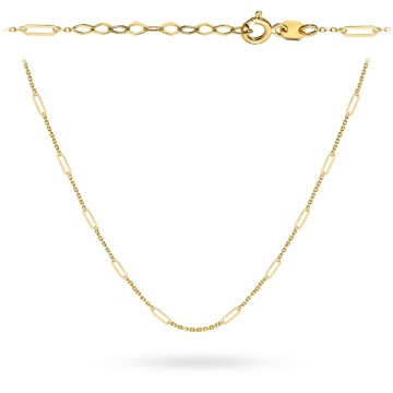 Colier Minimalist Din Aur 14K Cu Verigi Alungite