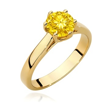 Inel Aur 14K cu Diamant Galben de Laborator 1.00 ct