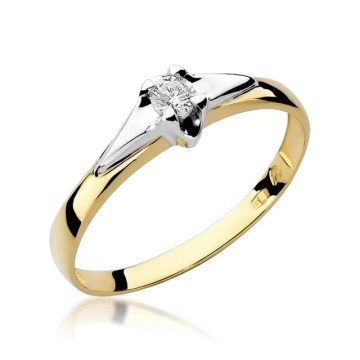 Inel Aur 14K cu Diamant Natural 0.04 ct