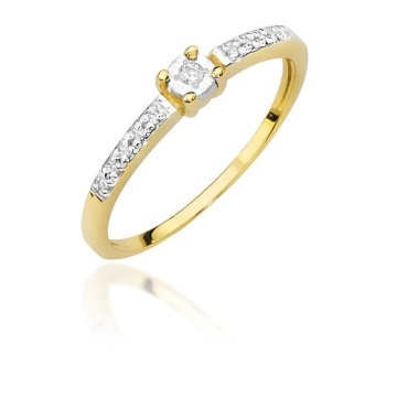 Inel Aur 14K cu Diamante Naturale 0.07 ct