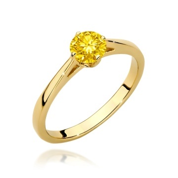 Inel Aur 9K cu Diamant Galben de Laborator 0.50 ct