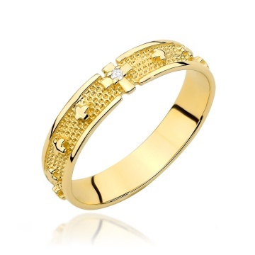 Inel Aur 9K cu Diamant Natural 0.01 ct
