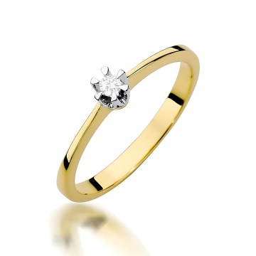 Inel Aur 9K cu Diamant Natural 0.04 ct