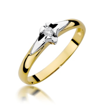 Inel Aur 9K cu Diamant Natural 0.05 ct