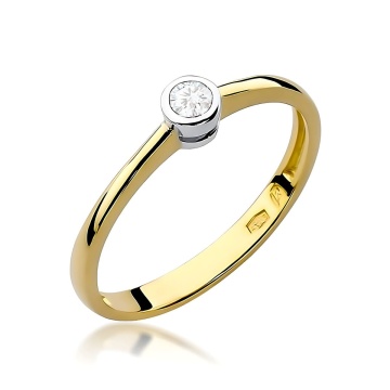 Inel Aur 9K cu Diamant Natural 0.10 ct