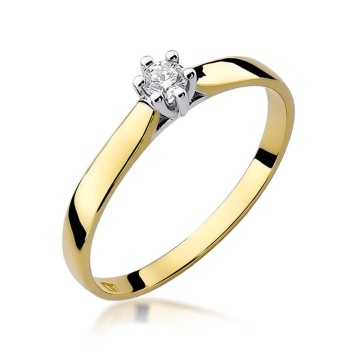 Inel Aur 9K cu Diamant Natural 0.10 ct