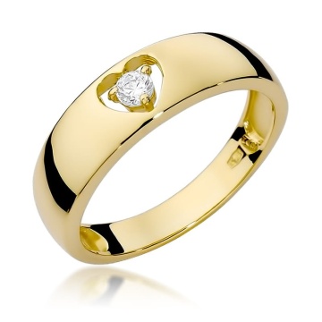 Inel Aur 9K cu Diamant Natural 0.10 ct