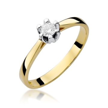 Inel Aur 9K cu Diamant Natural 0.12 ct