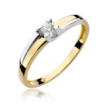 Inel Aur 9K cu Diamant Natural 0.12 ct