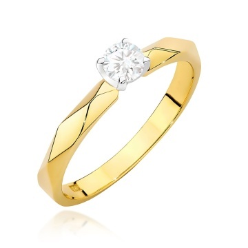 Inel Aur 9K cu Diamant Natural 0.15 ct